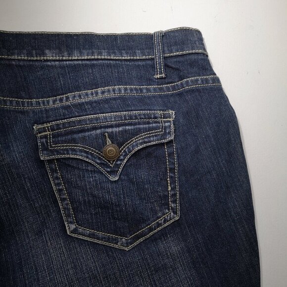 Zana Di Fashion Bug Ladies Size 22 Dark Wash Straight Leg Blue Jeans - Picture 5 of 12